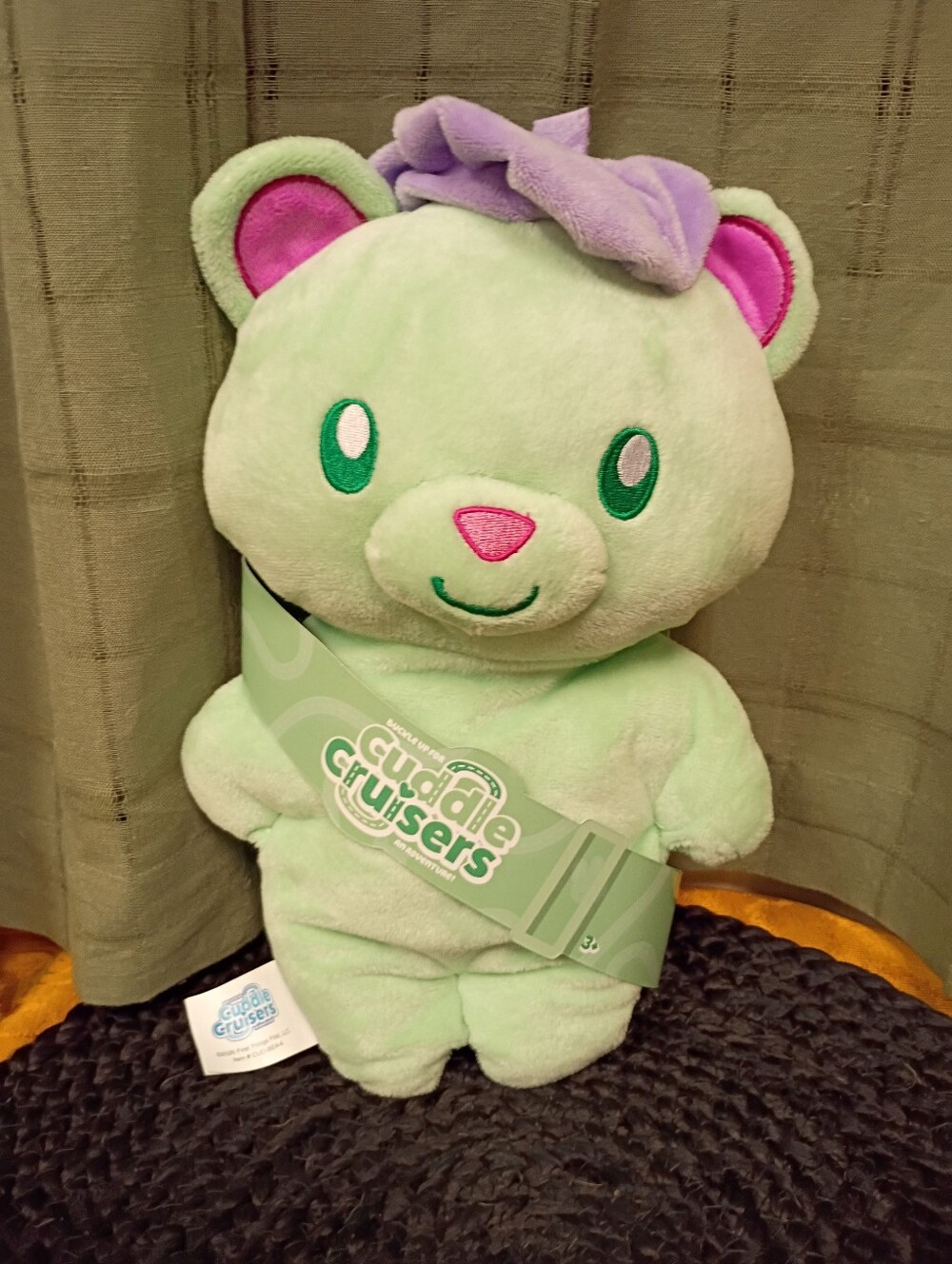 NWT Cuddle Cruisers Miles The Bear Plush Seatbelt/Backpack Strap Cover 12"